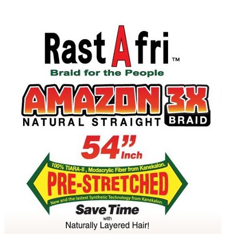 Ombre Mix Naturalny Czarny - Różowy  "AMAZON 3x Braid Pre Stretched" - Włosy Syntetyczne RastAfri