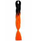 S2-162 Czarny - Neonowy Pomarańczowy "QUEEN Braids" - Włosy Syntetyczne Magfactory