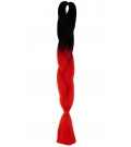 S2-12 Czarny - Czerwony "QUEEN Braids" - Włosy Syntetyczne Magfactory